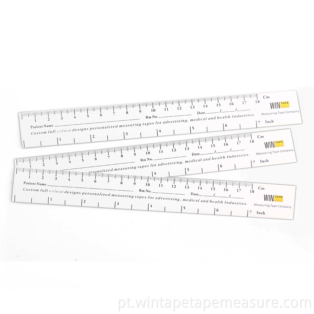 Fita medidora de feridas Wintape 18cm / 7 '' Educare Ruler (PAPER) (Pacote de 100) Medímetro médico